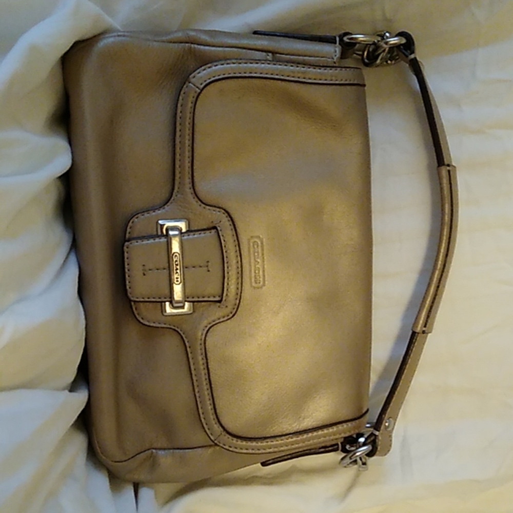 Gold leather COACH purse